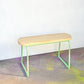 arched bench pastel green